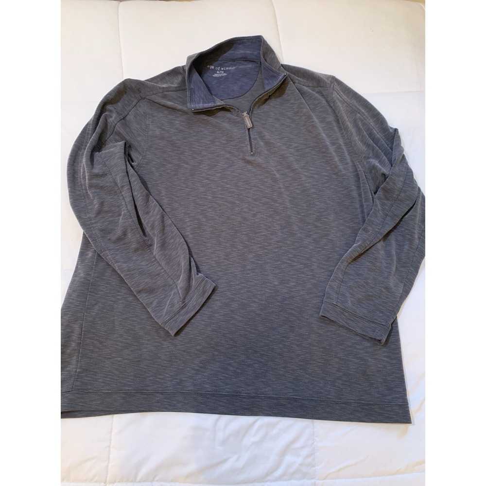 Age‎ of Wisdom Size XL Heather Grey 1/4 Zip Long Sleeve Lightweight Pullover